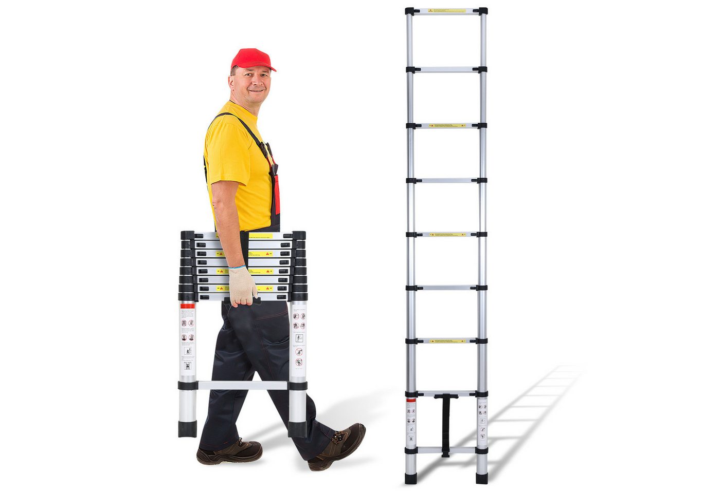 Clanmacy Teleskopleiter Profi Teleskopleiter 2,6M Aluminium 150kg Tragkraft Mehrzweckleiter ru (Teleskopleiter,Anlegeleiter,Klappleiter,Schiebeleiter, Hochleistungs-Teleskopleiter, Hochwertiges Aluminiummaterial), Mühelose Portabilität Unabhängige Verriegelung Narrensicherer Betrieb Clanmacy Teleskopleiter Profi Teleskopleiter 2,6M Aluminium 150kg Tragkraft Mehrzweckleiter ru (Teleskopleiter,Anlegeleiter,Klappleiter,Schiebeleiter, Hochleistungs-Teleskopleiter, Hochwertiges Aluminiummaterial), Mühelose Portabilität Unabhängige Verriegelung Narrensicherer Betrieb von Clanmacy