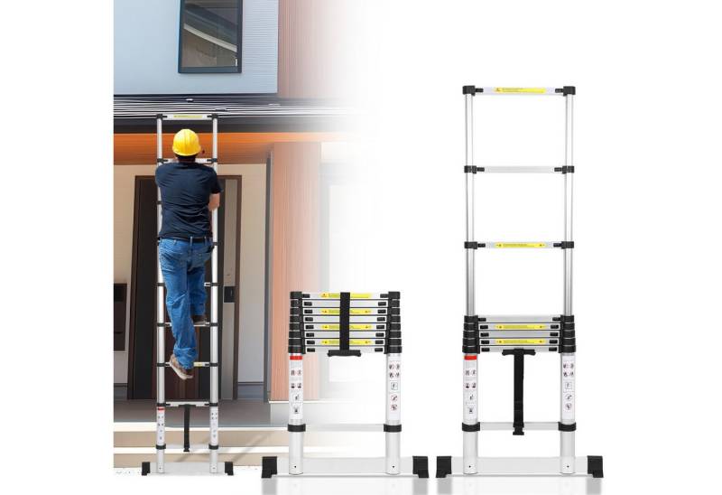 Clanmacy Teleskopleiter Profi Teleskopleiter 2,6M Aluminium 150kg Tragkraft mit Stabilisator (Teleskopleiter,Anlegeleiter,Klappleiter,Schiebeleiter, Hochleistungs-Teleskopleiter, Hochwertiges Aluminiummaterial), Mühelose Portabilität Unabhängige Verriegelung Narrensicherer Betrieb Clanmacy Teleskopleiter Profi Teleskopleiter 2,6M Aluminium 150kg Tragkraft mit Stabilisator (Teleskopleiter,Anlegeleiter,Klappleiter,Schiebeleiter, Hochleistungs-Teleskopleiter, Hochwertiges Aluminiummaterial), Mühelose Portabilität Unabhängige Verriegelung Narrensicherer Betrieb von Clanmacy