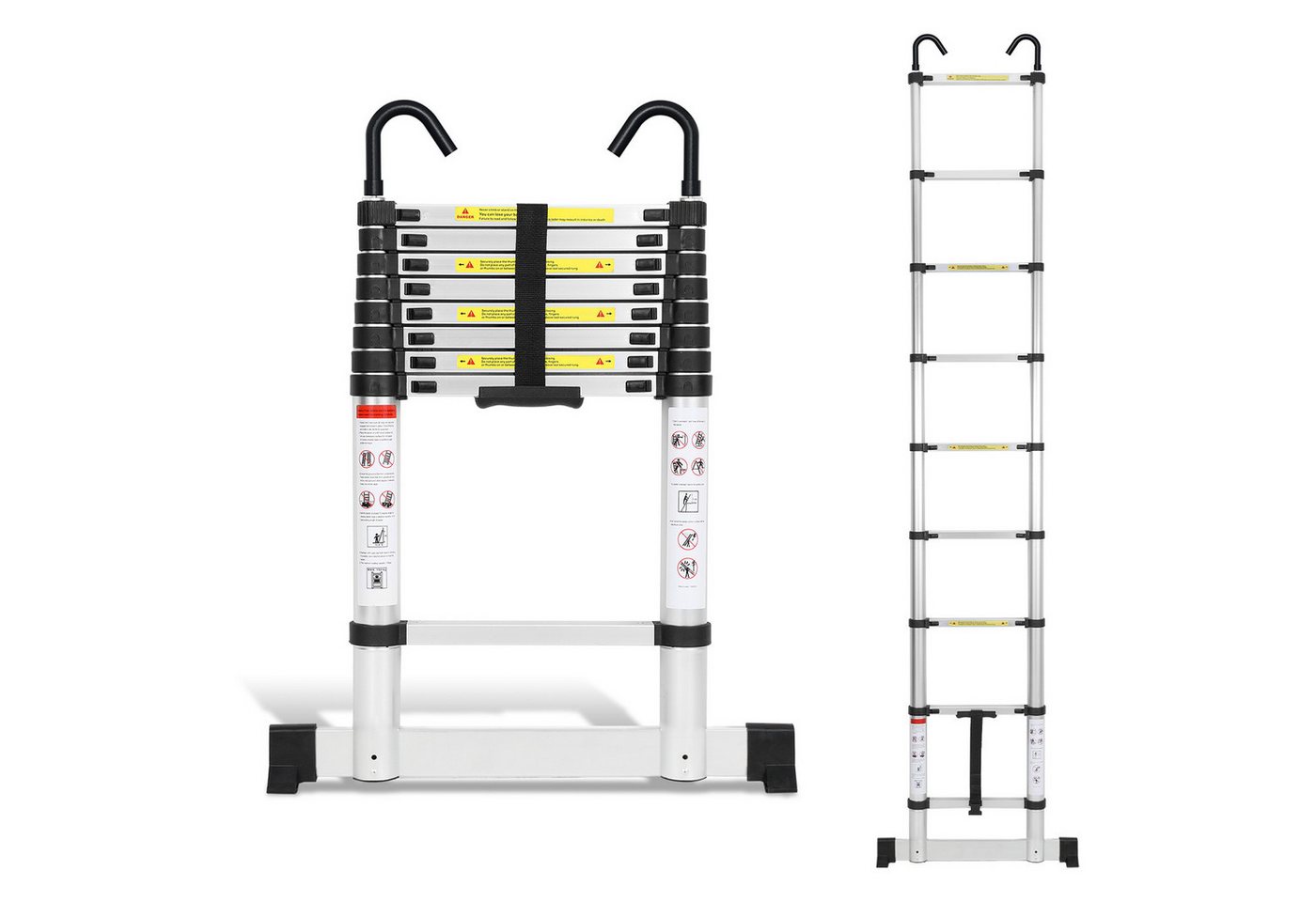 Clanmacy Teleskopleiter Profi Teleskopleiter 2,6M Silber Aluminium 150kg mit Stabilisator (Teleskopleiter,Anlegeleiter,Klappleiter,Schiebeleiter, Hochleistungs-Teleskopleiter, Hochwertiges Aluminiummaterial), Mühelose Portabilität Unabhängige Verriegelung Narrensicherer Betrieb Clanmacy Teleskopleiter Profi Teleskopleiter 2,6M Silber Aluminium 150kg mit Stabilisator (Teleskopleiter,Anlegeleiter,Klappleiter,Schiebeleiter, Hochleistungs-Teleskopleiter, Hochwertiges Aluminiummaterial), Mühelose Portabilität Unabhängige Verriegelung Narrensicherer Betrieb von Clanmacy