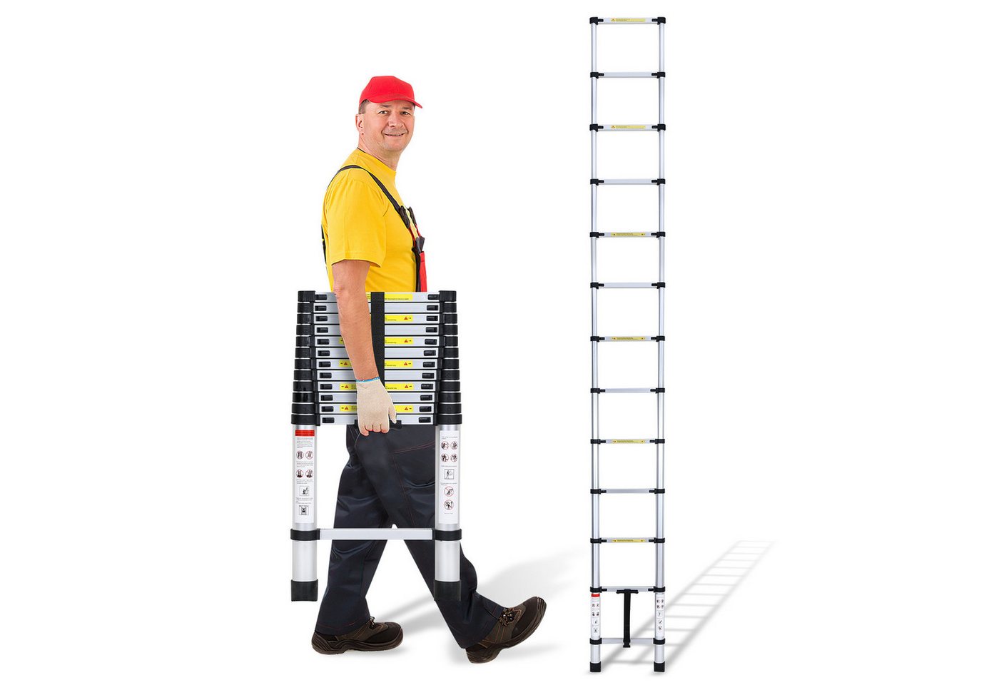 Clanmacy Teleskopleiter Profi Teleskopleiter 3,8M Aluminium 150kg Tragkraft Mehrzweckleiter ru (Teleskopleiter,Anlegeleiter,Klappleiter,Schiebeleiter, Hochleistungs-Teleskopleiter, Hochwertiges Aluminiummaterial), Mühelose Portabilität Unabhängige Verriegelung Narrensicherer Betrieb Clanmacy Teleskopleiter Profi Teleskopleiter 3,8M Aluminium 150kg Tragkraft Mehrzweckleiter ru (Teleskopleiter,Anlegeleiter,Klappleiter,Schiebeleiter, Hochleistungs-Teleskopleiter, Hochwertiges Aluminiummaterial), Mühelose Portabilität Unabhängige Verriegelung Narrensicherer Betrieb von Clanmacy