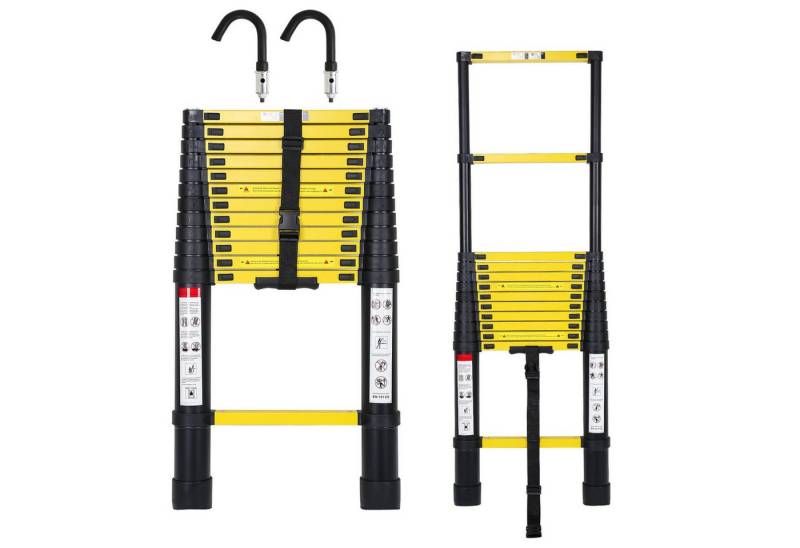 Clanmacy Teleskopleiter Profi Teleskopleiter 3,8M schwarz Aluminium 150kg Tragkraft Mehrzweckl (Teleskopleiter,Anlegeleiter,Klappleiter,Schiebeleiter, Hochleistungs-Teleskopleiter, Hochwertiges Aluminiummaterial), Mühelose Portabilität Unabhängige Verriegelung Narrensicherer Betrieb Clanmacy Teleskopleiter Profi Teleskopleiter 3,8M schwarz Aluminium 150kg Tragkraft Mehrzweckl (Teleskopleiter,Anlegeleiter,Klappleiter,Schiebeleiter, Hochleistungs-Teleskopleiter, Hochwertiges Aluminiummaterial), Mühelose Portabilität Unabhängige Verriegelung Narrensicherer Betrieb von Clanmacy