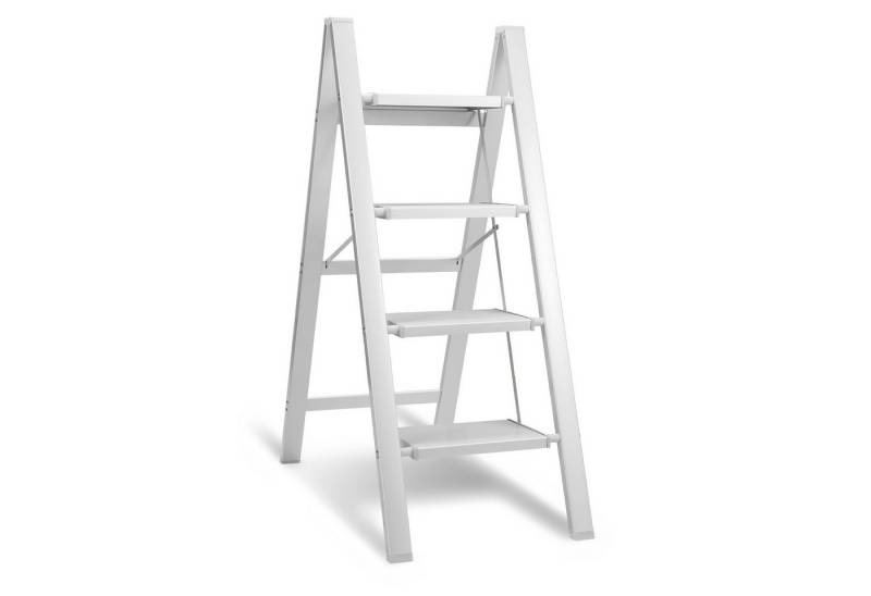 Clanmacy Trittleiter Stehleiter Trittleiter klappleiter 4 Stufen Haushaltsleiter Weiß von Clanmacy
