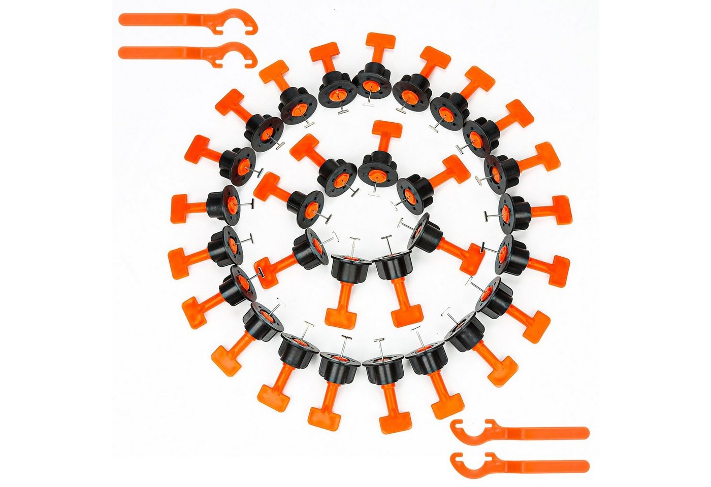 Clanmacy Verlegeset Nivelliersystem Fliesen 220x Level Wiederverwendbar Verlegehilfe, (220-tlg) von Clanmacy