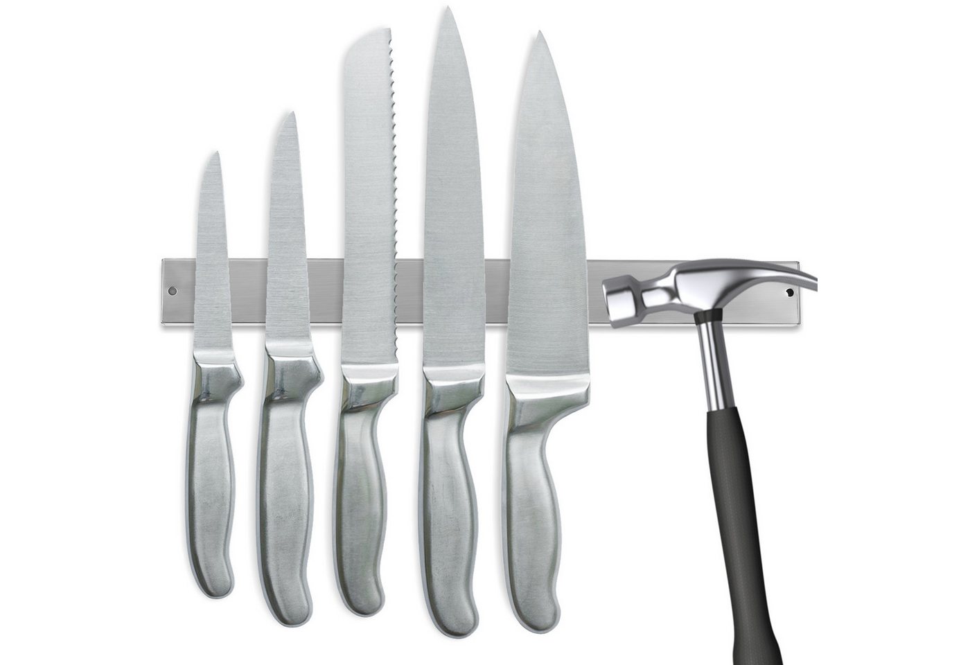 Clanmacy Wand-Magnet Messer-Leiste Messerhalter für Küche Werkzeug Magnetleiste selbstklebend 40cm von Clanmacy