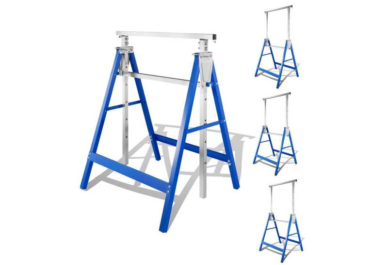 Clanmacy Werkbank 4X Gerüstbock Teleskop-Klappbock Arbeitbock Metall Höhenverstellbar, (4-tlg) von Clanmacy