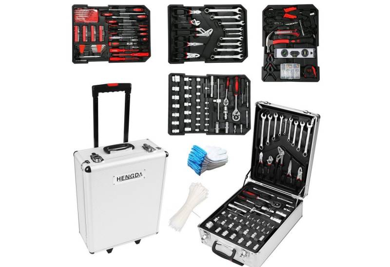 Clanmacy Werkzeugkoffer Werkzeugset, 1031 teilig Werkzeugkoffer Werkzeugkasten (1031 St) von Clanmacy