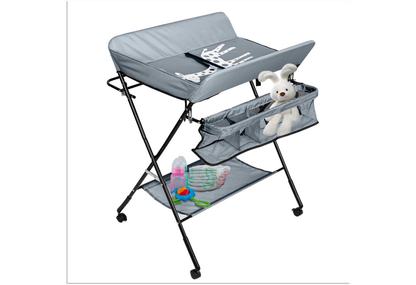 Clanmacy Wickeltisch Wickeltisch,Wickelkommode Reisewickelkommode Mit Rollen,Dunkelgrau Clanmacy Wickeltisch Wickeltisch,Wickelkommode Reisewickelkommode Mit Rollen,Dunkelgrau von Clanmacy