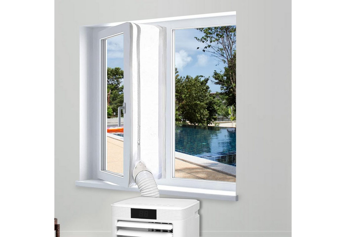 Fensterstopper Fensterabdichtung 4m Klimageräte Klimaanlagen Flügelfenster Hot Air, Clanmacy, ohne bohren von Clanmacy