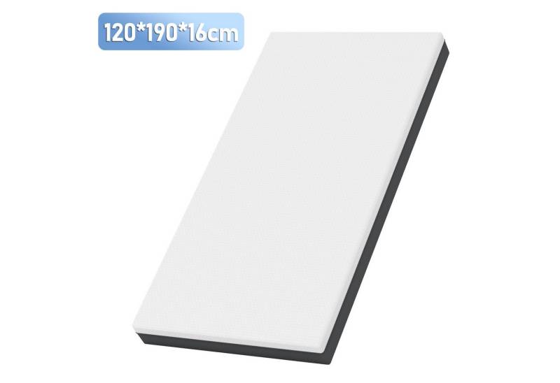 Komfortschaummatratze Matratze Komfortschaummatratze Breathable 120x190x16cm Weiß+Grau H3, Clanmacy, 16 cm hoch von Clanmacy