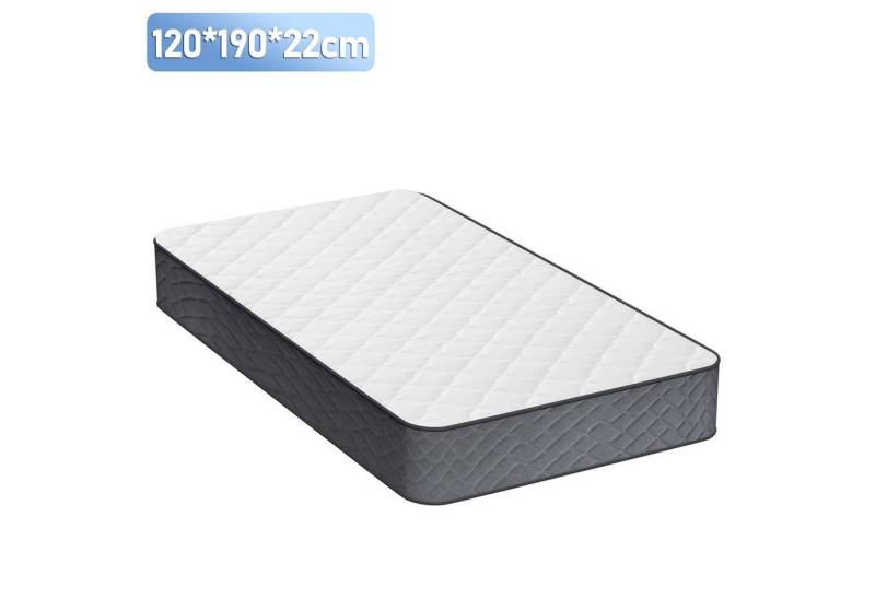 Komfortschaummatratze Matratze Taschenfederkernmatratze 7 Zone 120x190x22cm Weiß+Grau H3, Clanmacy, 22 cm hoch von Clanmacy