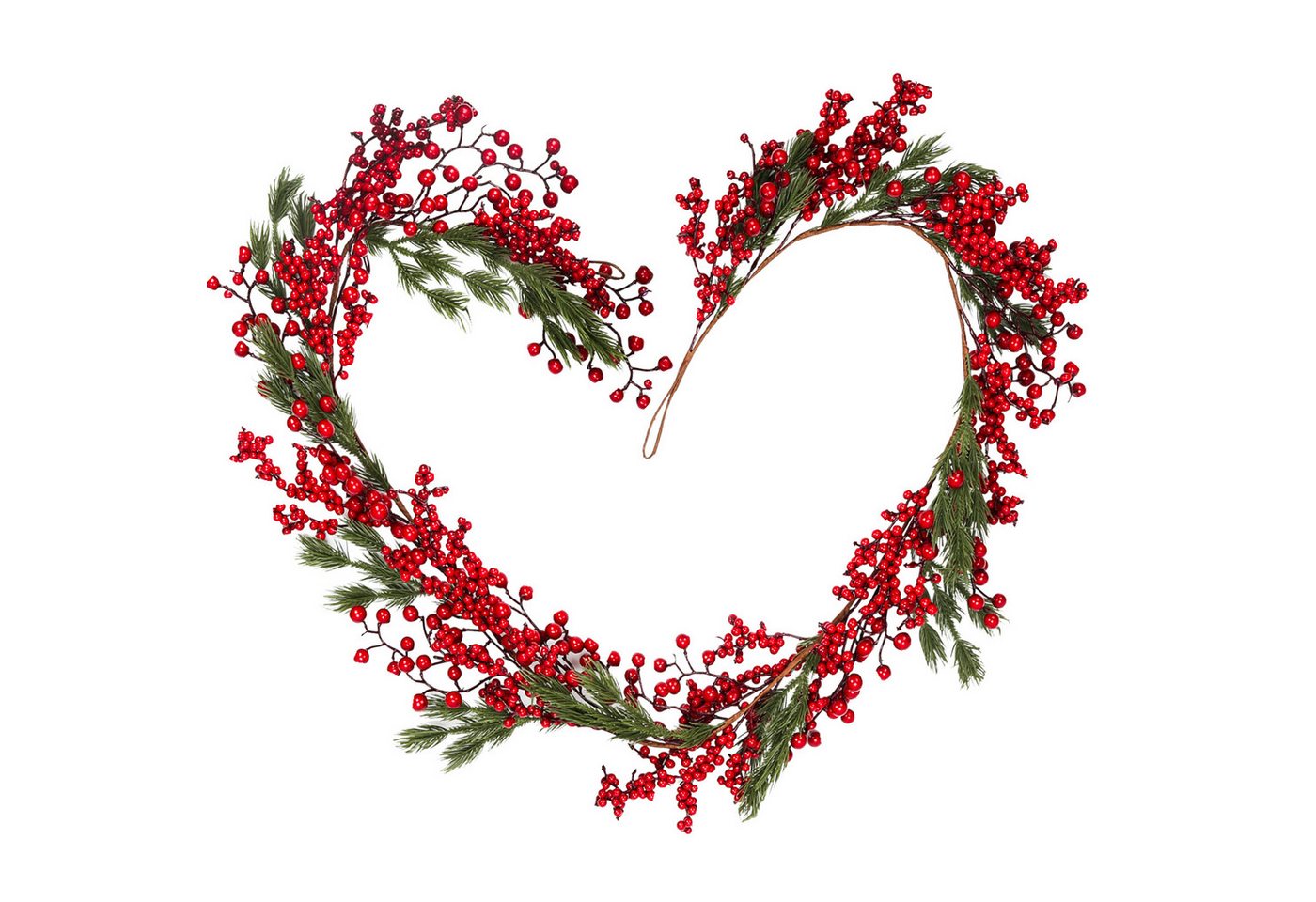Kunstgirlande 1.8M Rot Beeren Girlande Weihnachten Beleuchtet Batterie Lichterkette, Clanmacy von Clanmacy