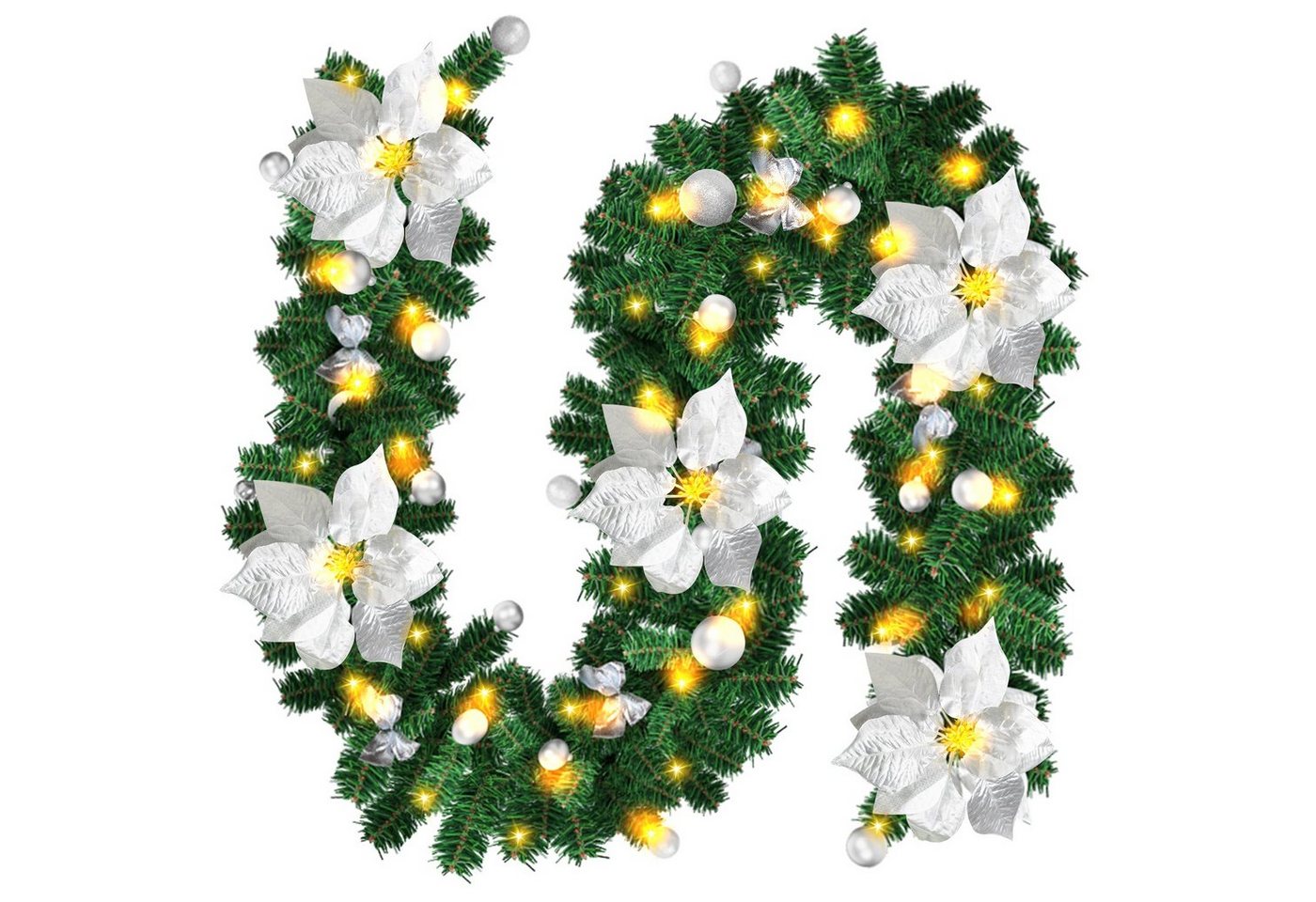 Kunstgirlande 2.7M Weihnachtsgirland Tannengirland Weihnachtdekoration 50 LEDs, Clanmacy von Clanmacy