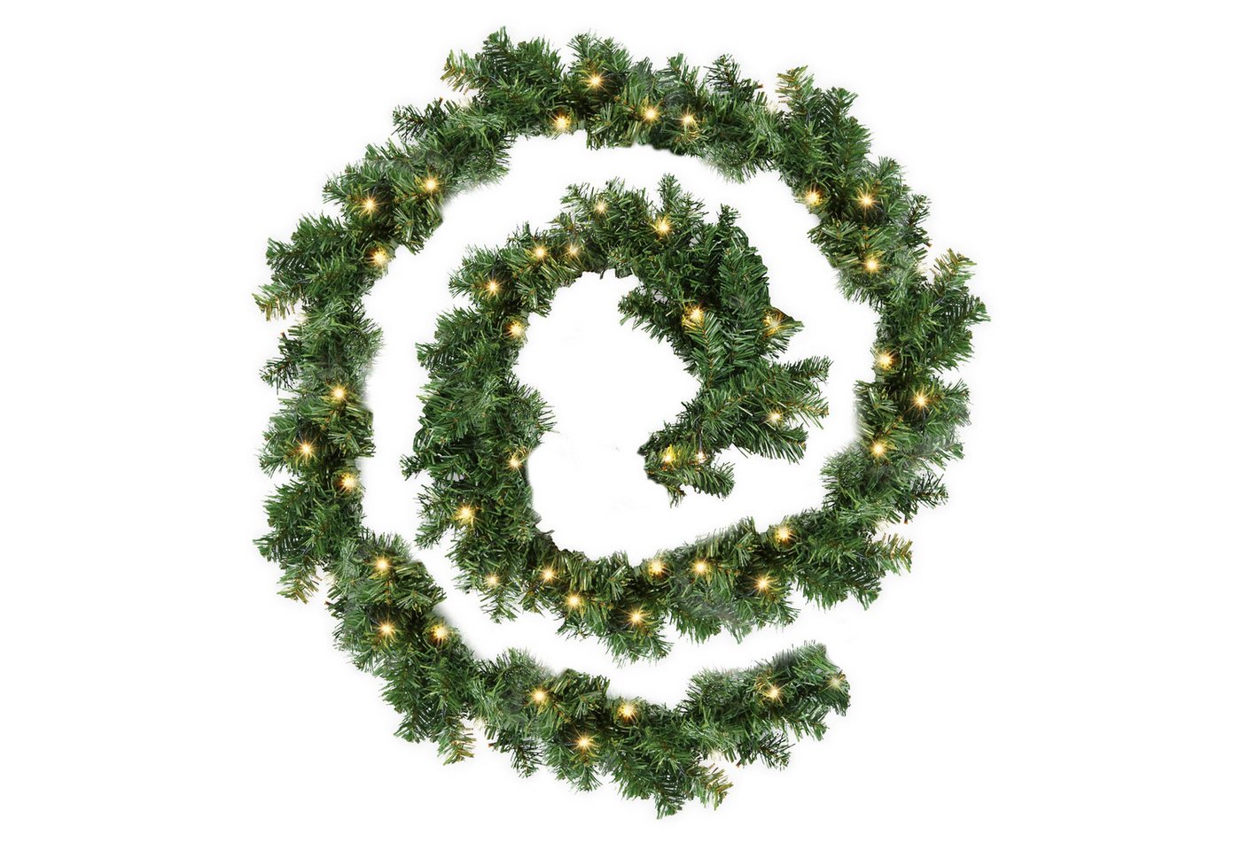 Kunstgirlande Weihnachtsgirlande 5m Tannengirlande Girlande LED Lichterkette, Clanmacy von Clanmacy