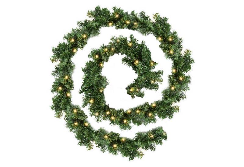 Kunstgirlande Weihnachtsgirlande 5m Tannengirlande Girlande LED Lichterkette, Clanmacy von Clanmacy