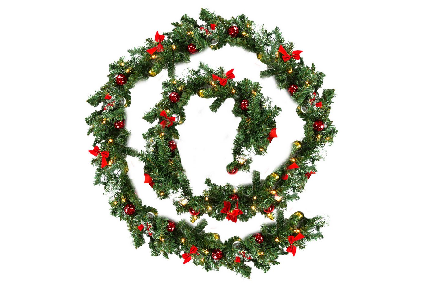 Kunstgirlande Weihnachtsgirlande mit Beleuchtung 5M 100 LED warmweiß Tanne, Clanmacy von Clanmacy