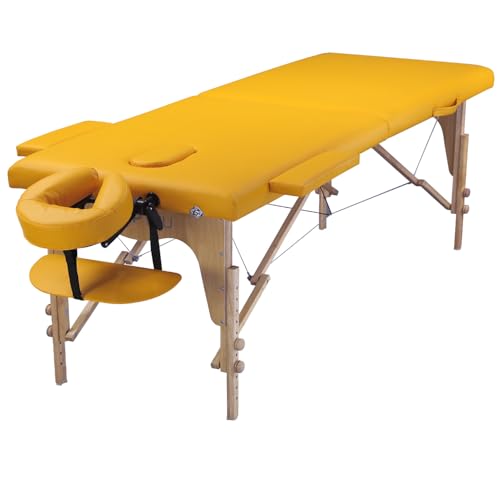 Clap Tzu | Basic Massage Set gelb I mit Zubehör: Kopfstütze, Armablage, Verbreiterung und Tasche inklusive | 186 x 70 cm | bis 250 kg | seit 35 Jahren am Markt von Clap Tzu