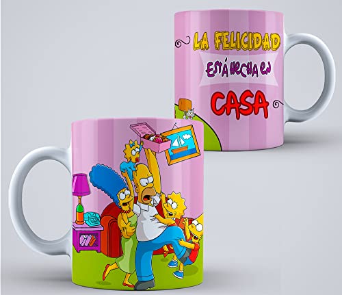 Tasse The Simpsons Glück zu Hause aus Keramik, originelles Geschenk. von Clapper