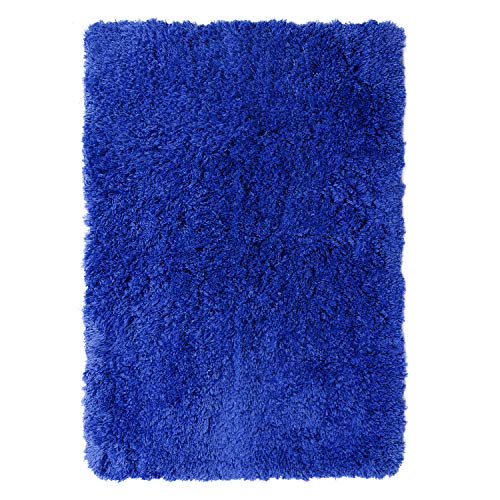 Clara Clark Shaggy Badteppich mit Rutschfester Unterseite aus Gummi, superweich Medium - 20 x 32 königsblau von Clara Clark