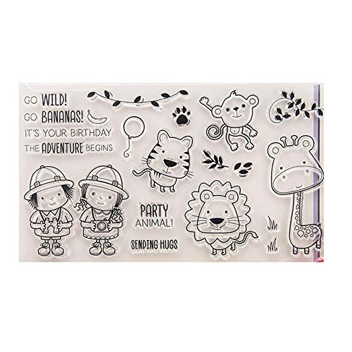 Clarashop Transparent Silikon Stempel Siegel - Zoo Tier Pattern Clear Stamps Seal für DIY Scrapbooking Fotoalbum Dekorative von Clarashop