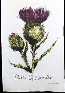 Clare Baird Creations Flower of Scotland Geschirrtuch Schottische Distel von Clare Baird Creations