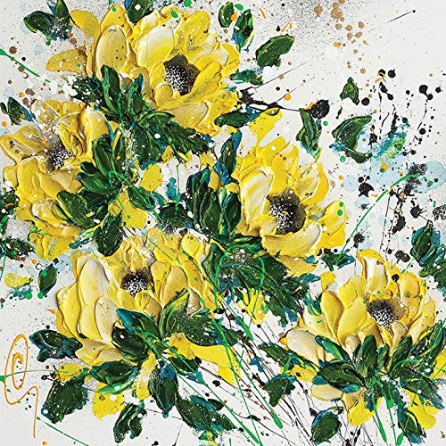 Clare Sykes "Touch of Gold, 85 x 85 cm, Leinwanddruck von Clare Sykes