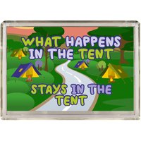 Camping-Liebhaber-Geschenk - Was Passiert Im Zelt Bleibt Neuheit Kühlschrank Magnet Geschenk Für Freund, Der Camping-Urlaub Liebt von ClaresGiftsCreations