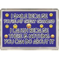 Fun Great Grandad Gifts - I Smile Because You Are My Kühlschrankmagnet Geschenk Für Vatertag Geburtstag Weihnachten von ClaresGiftsCreations