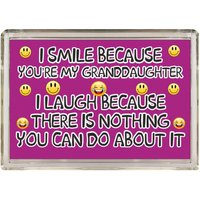 Lustige Enkelin Geschenk - Neuheit Kühlschrankmagnet I Smile Because You Are My Granddaughter Zum Geburtstag Weihnachten Danke von ClaresGiftsCreations