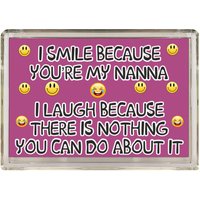 Lustige Nanna Geschenke - Neuheit Kühlschrankmagnet I Smile Because You Are My Geschenk Zum Geburtstag Weihnachten Muttertag Love von ClaresGiftsCreations