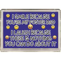 Lustiger Pflegevater Geschenk - I Smile Because Your My Foster Dad Kühlschrankmagnet Tolles Für Vatertag Geburtstag Weihnachten von ClaresGiftsCreations