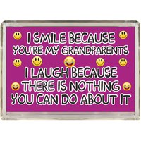 Lustiges Geschenk Für Großeltern - I Smile Because You Are My Grandparents Kühlschrankmagnet Tolles Geburtstag Weihnachten Danke von ClaresGiftsCreations