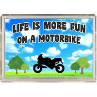 Motorrad-Liebhaber-Geschenke - Das Leben Ist Mehr Spaß Auf Einem Motorrad Neuheit Kühlschrank Magnet Geschenk Für Outdoor-Person Reisen, Urlaub von ClaresGiftsCreations