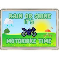 Motorrad-Liebhaber-Geschenke - Regen Oder Glanz Es Ist Motorrad-Zeit Neuheit Kühlschrank Magnet Geschenk Für Outdoor-Person Reisen, Urlaub von ClaresGiftsCreations