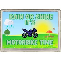 Motorrad-Liebhaber-Geschenke - Regen Oder Glanz Es Ist Motorrad-Zeit Neuheit Kühlschrank Magnet Geschenk Für Outdoor-Person Reisen, Urlaub von ClaresGiftsCreations