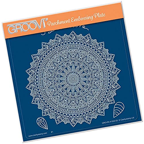 Clarity Stamps Tina's Spiritual Devotion Mandala A5 quadratischer Groovi-Teller von Clarity Stamps