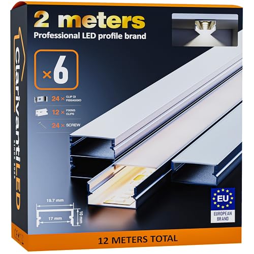 ClarivantiLED LED Profil 2m×6 Aluminium U-Form mit Milchig Weißer Abdeckung Kanal mit Diffusor,Alu Profil LED Streifen Schiene kanalleiste Aluprofil Streifen Profile,lichtkanal led strip aluschiene ClarivantiLED LED Profil 2m×6 Aluminium U-Form mit Milchig Weißer Abdeckung Kanal mit Diffusor,Alu Profil LED Streifen Schiene kanalleiste Aluprofil Streifen Profile,lichtkanal led strip aluschiene von ClarivantiLED