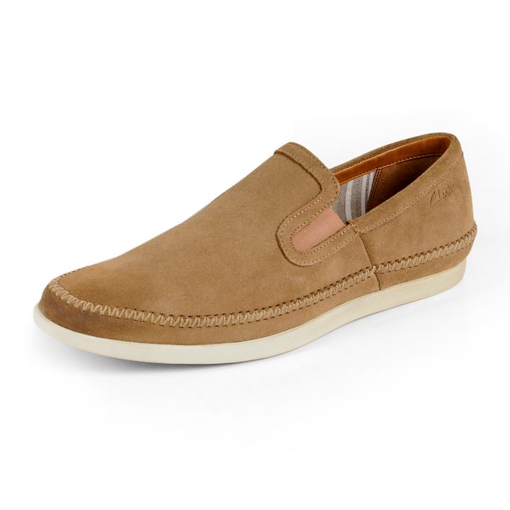 Freizeit-Slipper 'Vibe' beige Gr. 42 von Clarks