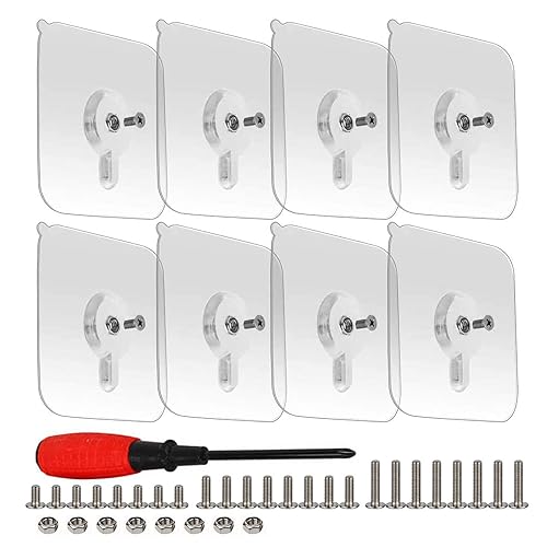 Clarmonde 8 x selbstklebende Schrauben, Wandmontage, hängende Nägel, spurlos, kein Bohren, klebrige Schraube mit 3 verschiedenen Schraubengrößen Clarmonde 8 x selbstklebende Schrauben, Wandmontage, hängende Nägel, spurlos, kein Bohren, klebrige Schraube mit 3 verschiedenen Schraubengrößen von Clarmonde