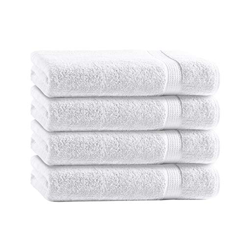 Class Home Collection Frottee Handtücher 50x100 cm 4er Pack 100% Baumwolle Weiß von Class Home Collection