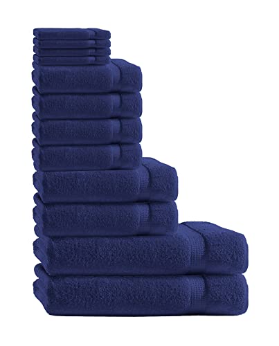 Class Home Collection 12 TLG Frottee Handtücher Set | Gästetuch | Handtuch | Duschtuch | Waschhandschuh | Navy von Class Home Collection