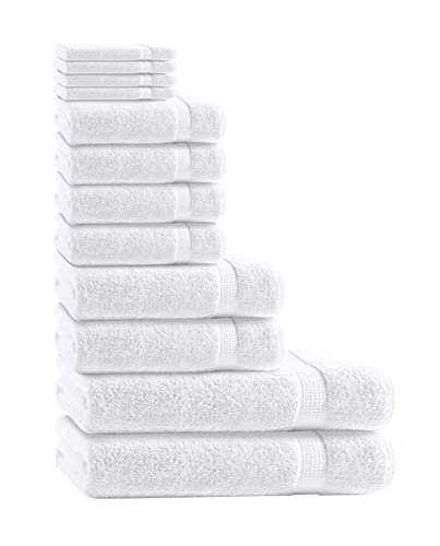 Class Home Collection 12 TLG Frottee Handtücher Set | Gästetuch | Handtuch | Duschtuch | Waschhandschuh | Weiß von Class Home Collection