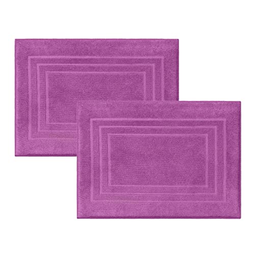 Class Home Collection 2er Pack Frottee Badvorleger | Doppelpack Duschvorleger 50x70 cm | Orchid von Class Home Collection