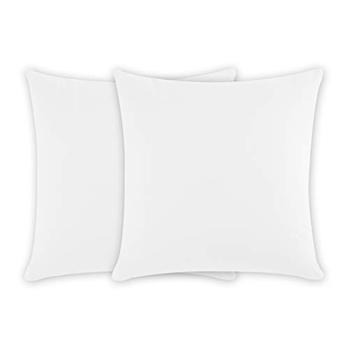 Class Home Collection Kissenbezug 40x40 Baumwolle – Kissenbezüge 40x40 im 2er Set – Weiche Kissenhüllen 40x40 für Sofa & Bett – Kopfkissenbezug für Kissen 40x40 cm mit Reißverschluss – Weiß von Class Home Collection