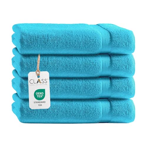 Class Home Collection Frottee Badetücher 100x150 cm – 4er Set Badetuch – Besonders weiche & saugfähige Badetücher aus 100% Baumwolle mit Aufhänger – Türkis Class Home Collection Frottee Badetücher 100x150 cm – 4er Set Badetuch – Besonders weiche & saugfähige Badetücher aus 100% Baumwolle mit Aufhänger – Türkis von Class Home Collection