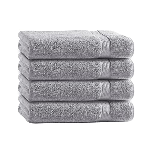 Class Home Collection Frottee Gästetücher 30x50 cm 4er Pack 100% Baumwolle Silber von Class Home Collection