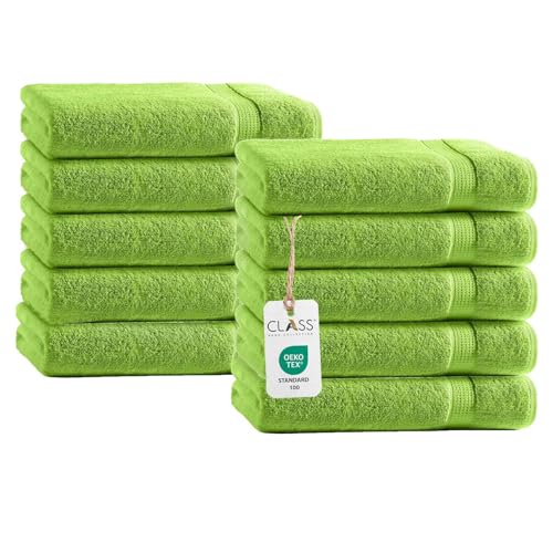 Class Home Collection Frottee Handtücher 50x100 cm – 10er Set Handtuch – Besonders weiche & saugfähige Handtücher aus 100% Baumwolle mit Aufhänger – Apfelgrün Class Home Collection Frottee Handtücher 50x100 cm – 10er Set Handtuch – Besonders weiche & saugfähige Handtücher aus 100% Baumwolle mit Aufhänger – Apfelgrün von Class Home Collection
