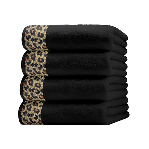Class Home Collection Handtücher Handtuch 4er Set Jacquard Baumwolle Leopard Schwarz Class Home Collection Handtücher Handtuch 4er Set Jacquard Baumwolle Leopard Schwarz von Class Home Collection