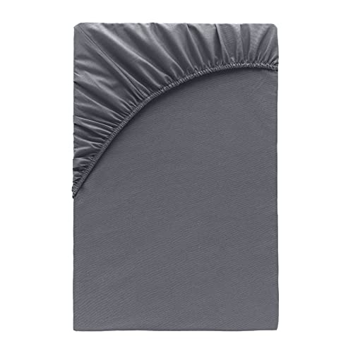 Class Home Collection Jersey Spannbettlaken | Spannbetttuch 120x200 cm - 130x200 cm | 100% Baumwolle | Bettlaken Qualität 135 g/m² | Oeko-TEX® Standard Zertifiziert | Anthrazit von Class Home Collection