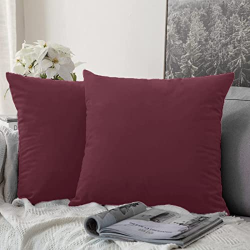 Class Home Collection Kissenbezug 40x80 Baumwolle 2er Set Renforce Kissenbezüge mit Reißverschluss weich Kopfkissenbezug (Bordeaux, 40 cm x 40 cm) von Class Home Collection