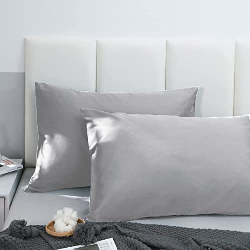 Class Home Collection Kissenbezug 40x80 Baumwolle 2er Set Renforce Kissenbezüge mit Reißverschluss weich Kopfkissenbezug (Silber, 40x80 cm) von Class Home Collection
